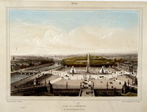 Place de la Concorde - Litografie od Jacottet