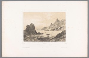 Pohled na Kullaberg u Kattegatu Kullen / Kullen (název na objektu) Tváře ve Skandinávii (název série) Vues du Nord. Semiš (název série na předmětu) od Louis Julien Jacottet