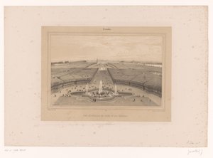 Pohled na zahrady ve Versailles Vue generale du Parc et du Château (název na objektu) Tváře v Paříži a okolí (název série) Versailles (název série na objektu)