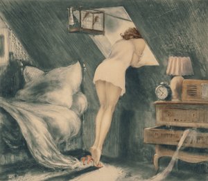 Podkrovní pokoj, 1940. od Louis Justin Laurent Icart
