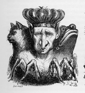 Bael - Baal - (démon) - Bael je hlavou pekelné moci - v „“Le dictionnaire infernal““ od Collina de Plancy – rytina L. Bretona. Paříž