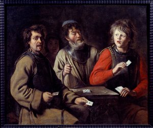 Vojáci hrající karty Malba Louis Le Nain (1593-1648) 1640 Aix en Provence, Musee Granet