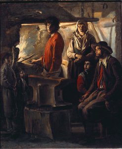 Kovář ve své kovárně - olej na plátně od Louis le Nain
