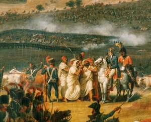 Bitva u pyramid (olej na plátně) od Louis Lejeune