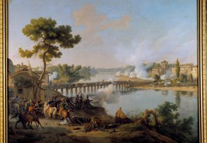 Generál Bonaparte dává rozkaz k bitvě u mostu Lodi (10. května 1796) během prvního tažení do Itálie (1796-1797) Obraz Louis Francois Lejeune (1775-1848) 19. století Sun. 1,85 x 2,40 m od Louis Lejeune