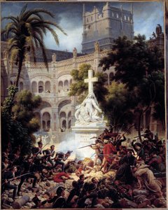 Obléhání a dobytí Zaragozy (Zaragoza): útok na klášter San Engracia 8. února od Louis Lejeune