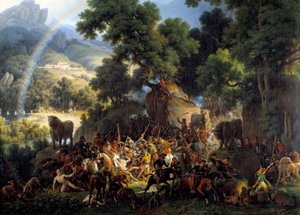 Bitva u Guisanda, při průchodu průsmykem Avis v horách Guadarrama v Kastilii od Louis Lejeune