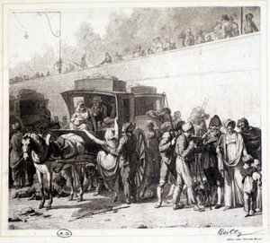 Příchod pilnosti, heliogravura od Léona Marottea podle obrazu Boillyho (1803).