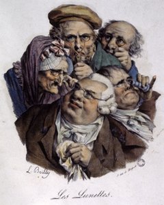 Brýle, cca 1820 (rytina)