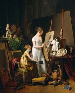 Malířský ateliér, c. 1800 (olej na plátně) od Louis Leopold Boilly