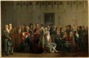 Shromáždění umělců v ateliéru Isabey ... od Louis Leopold Boilly