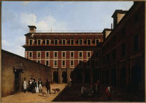 Věznice Madelonnettes, rue des Fontaines, asi 1810 (olej) od Louis Leopold Boilly