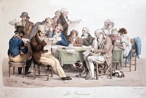 Muži čtoucí noviny – rytina Louis Boilly s názvem „“ Les journaux““ od Louis Leopold Boilly