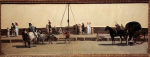 Passage du Pont Royal v Paříži Obraz Louis Leopold Boilly (1761-1845) 1800 Ne. 0,25x0,69 m Paříž, Carnavalet Museum. od Louis Leopold Boilly