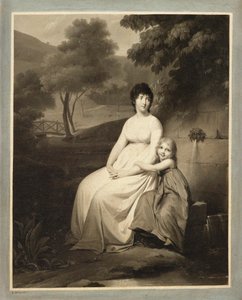 Portrét Thérésy Tallienové a její dcery v parku od Louis Leopold Boilly
