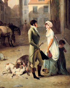 Příjezd dostavníku na Terminus, detail od Louis Leopold Boilly