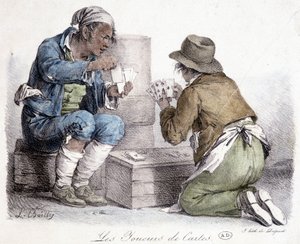 Hráči karet, rytina L. Boillyho, kolem roku 1820. od Louis Leopold Boilly