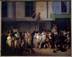 Vstup do divadla nejednoznačného komiksu má volné znázornění Obraz Louis Leopold Boilly (1761-1845) Slunce. 0,66x0,80 m. od Louis Leopold Boilly