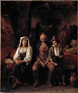 Pohřeb v římské venkovské malbě od Louise Leopolda Roberta (1794-1835) - Genes Galleria d