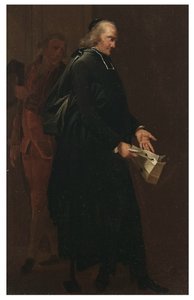 Opat drží dopis od Louis Leopold Boilly
