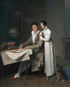 Lekce zeměpisu (Portrét pana Gaudryho a jeho dcery) od Louis Leopold Boilly