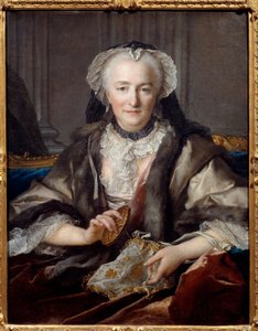 Portrét klepající madame Dange Je manželkou generála farmáře F. B. Dange du Fay - Obraz Louis Tocque (1696-1772) 1753 Sun. 0,83x0,63 m - Portrét Anne Jarryové, Madame Dange (v roce 1721 se provdala za Francoise Balthazara Dange du Fay (1696-1777)