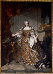 Portrét Marie Lesczinské (Lesczynské) (1703-1768) Francouzská královna Obraz Louis Tocque (1696-1772) 1740 Ne. 2,77x1,91 m - Portrét Marie Leczinské (Leszczynska) (1703-1768) - Obraz Louis Tocque (1696-1772), olej na plátně (277x7x191 cm) od Louis Tocqué