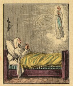 Bernadette Soubirous (1844-1879) - Rytina z „“ Náboženské učení očima. Báječné album“ Louis Maitrejean a Georget Ramond - Francie 1910
