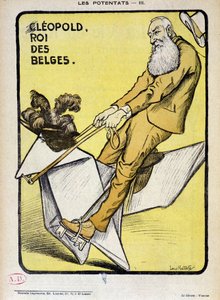 Náklad portrétu Leopolda, krále Belgičanů na papírovém koni – od Louise Malteste, v „La Vie en Rose““ z 3.9.1902.