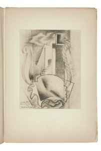Stránka z knihy Indicateur des chemins de cœur Paris, kterou vydala Jeanne Bucherová od Louis Marcoussis