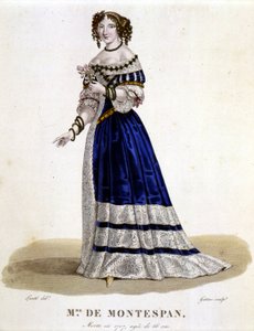 Francoise Athenais (Francoise-Athenais) od Rochechouarta Mortemarta, Marquise de Montespan (nebo Madame de Montespan) (1640-1707) - v „Galerie francaise de femmes célèbres“, kresba Louis Maris Lante, Paříž