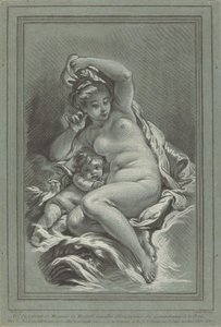 Venuše a Amor na delfínu, 1767. Tvůrci: Louis Marin Bonnet, Juste-François Boucher. od Louis Marin Bonnet, Juste François Boucher