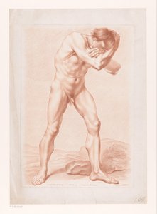 Stojící nahý muž s rukama založenýma kolem hlavy od Louis Marin Bonnet (attributed to)