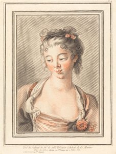 Busta mladé ženy při pohledu dolů, 1773 nebo později. od Louis Marin Bonnet