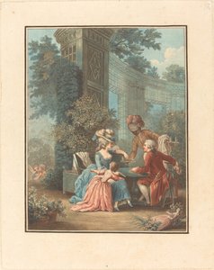 Odpolední čaj od Louis Marin Bonnet after Pierre Antoine Baudouin