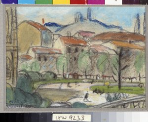 Pastel Public Garden od Louis Mathieu Verdilhan (1875-1928) Povinná zmínka: Sběratelská nadace S pozdravem De Provence, Marseille