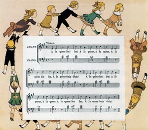 Partitura a ilustrace dětské písně 