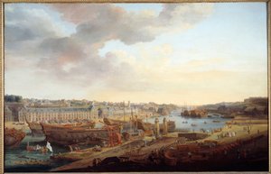 Loděnice: “” Přístav Brest”” Obraz Louise Nicolase van Blarenberghe (1716-1794) 1774 Ne. 1,25x1,93 m Brest, Musee des Beaux Arts