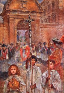 Slavnostní procesí ve Frejus ke cti svatého Leonce od Louis Ollier