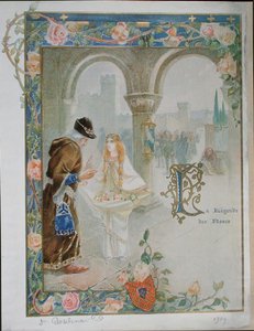 sv. Rosalina z Villeneuve (1267-1329) kolem roku 1900 (barevné lito) od Louis Ollier
