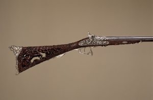 Dvouhlavňová perkusní brokovnice, Francie, Paříž, z roku 1854 od Louis Perrin