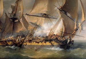 Bitva mezi francouzskou fregatou La Bayonnaise”” a anglickou fregatou “”L
