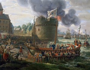 Ludvík XVI. na návštěvě přístavu Cherbourg, 23. června od Louis Philippe Crepin