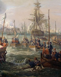 Královská flotila po Ludvíku XVI. v Cherbourgu 23. června od Louis Philippe Crepin