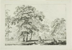 Lidé, kteří jdou v lese od Louis Pierre Baltard