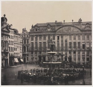 Stavba pamětní fontány bez názvu, červenec 1856.