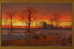 Západ slunce, zima 1862 (olej na plátně)