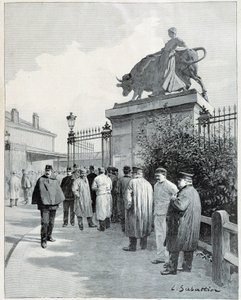 Útočníci na jatkách Villette od Louis Remy Sabattier