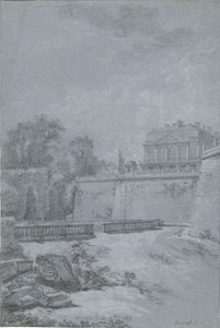 Pohled do parku a křídla zámku Saint-Cloud od Louis Rolland Trinquesse
