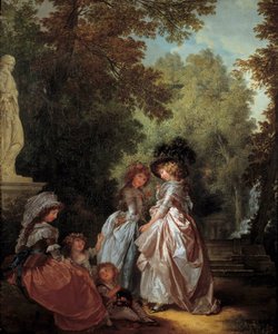 Ženy a děti v parku Obraz Louis-Roland Trinquesse (asi 1746-asi 1800) 18. století Sun. 0,61x0,33 m.